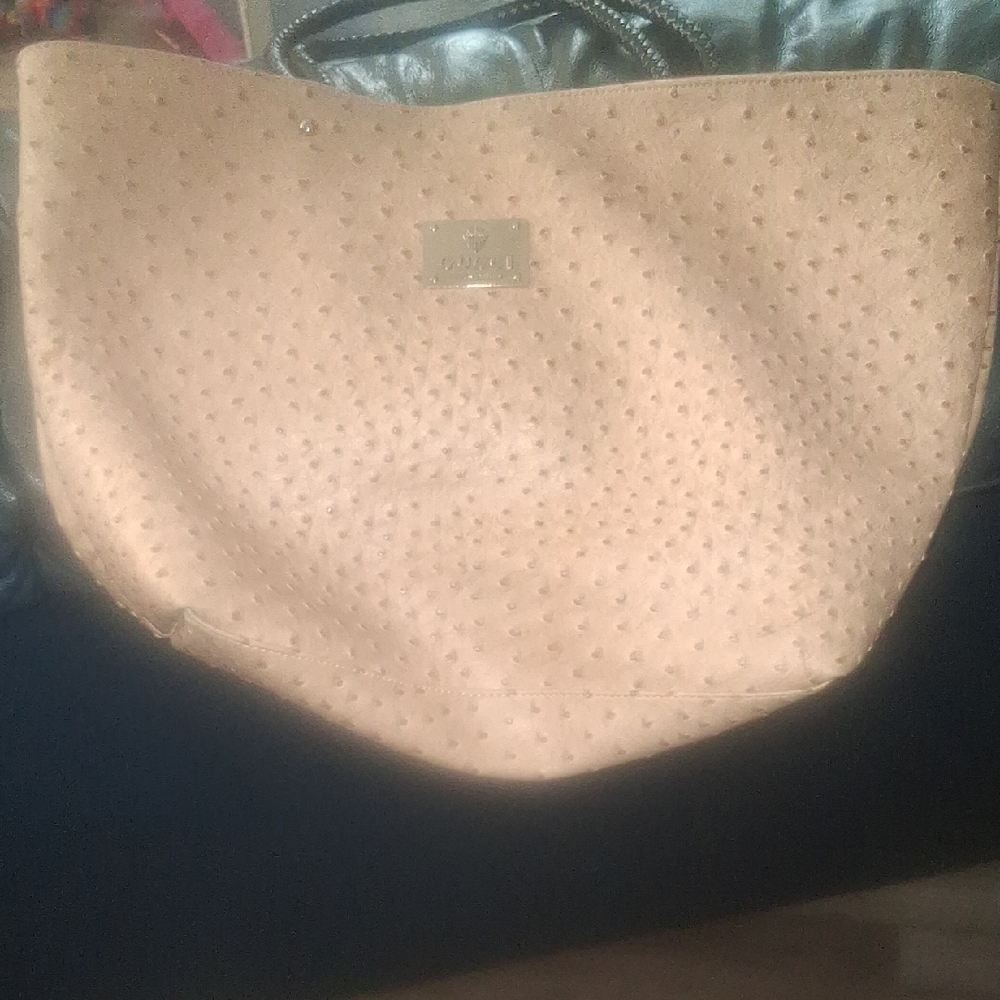 Gucci Beige Textured Tote Bag